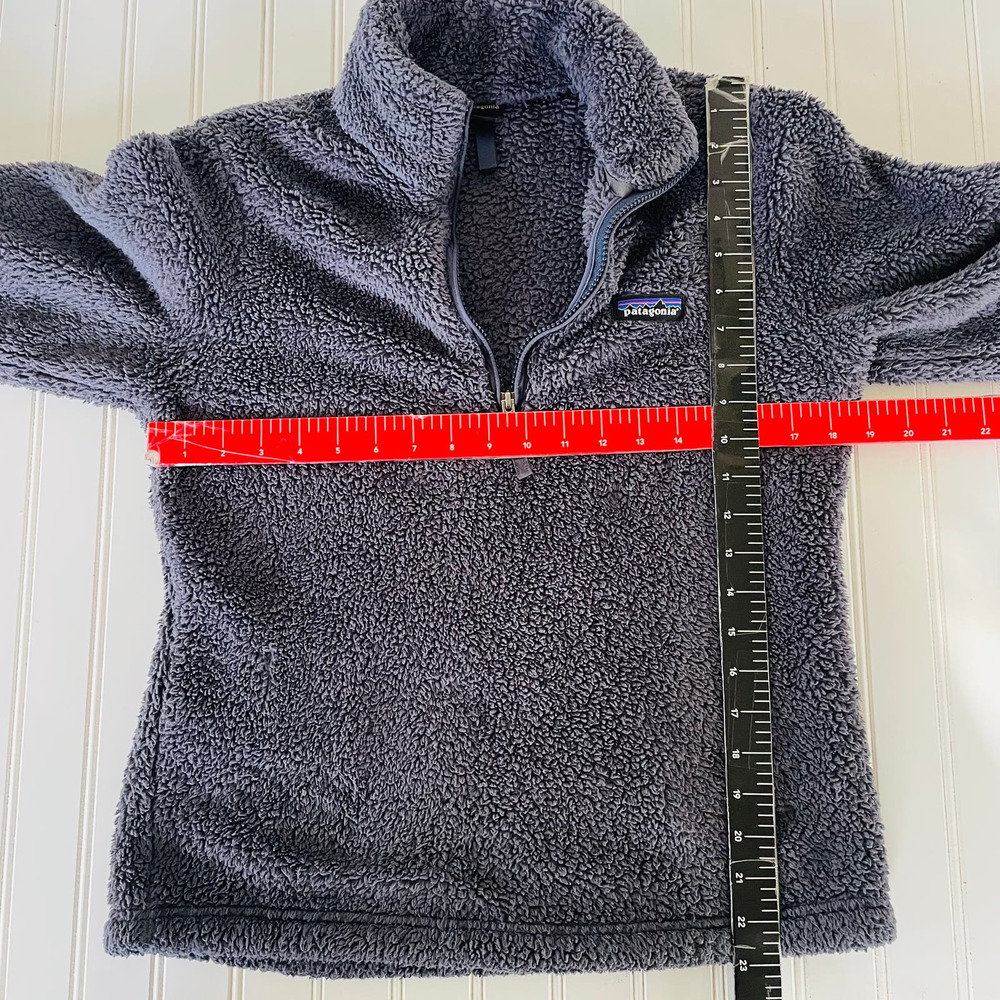Patagonia Los Gatos 1/4 Zip Charcoal Gray Fleece Teddy Zip up Size S - Picture 9 of 11